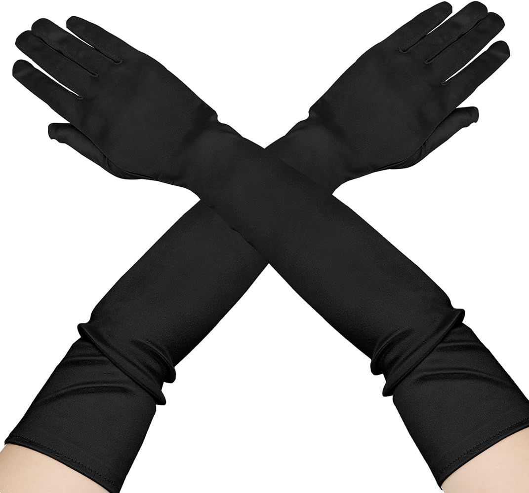 Long Opera Gloves For Women, Satin Gloves Elbow Length, Long Gloves For Women Fancy, Evening Part... | Amazon (US)