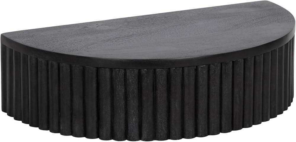 Kate and Laurel Reid Modern Ribbed Wooden Floating Side Table with Storage Drawer for Use as Bedr... | Amazon (US)