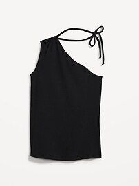 Fitted One-Shoulder Rib-Knit Double Tie-Strap Top for Women | Old Navy (US)