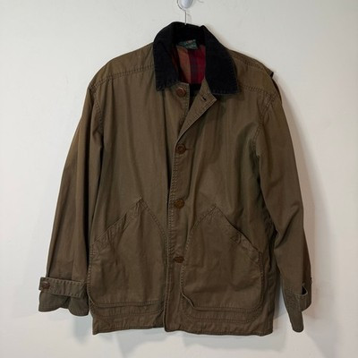 J. Crew Men's Chore Coat Barn Field Green Brown Small Flannel Lined Cotton Cord | eBay US