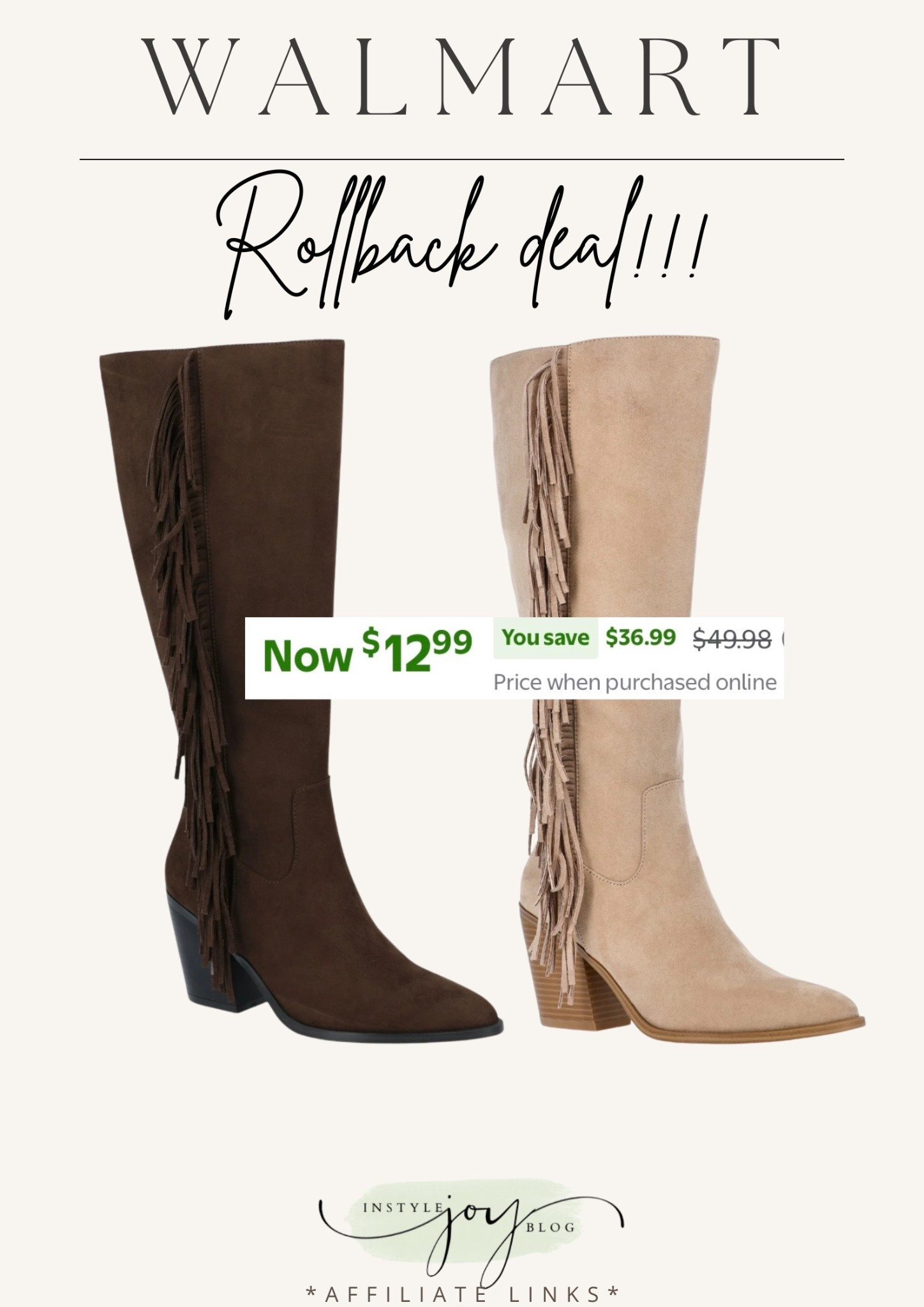Walmart Time And Tru Women's Faux Suede Tall Fringe Boots

#LTKSaleAlert #LTKFindsUnder50 #LTKSeasonal