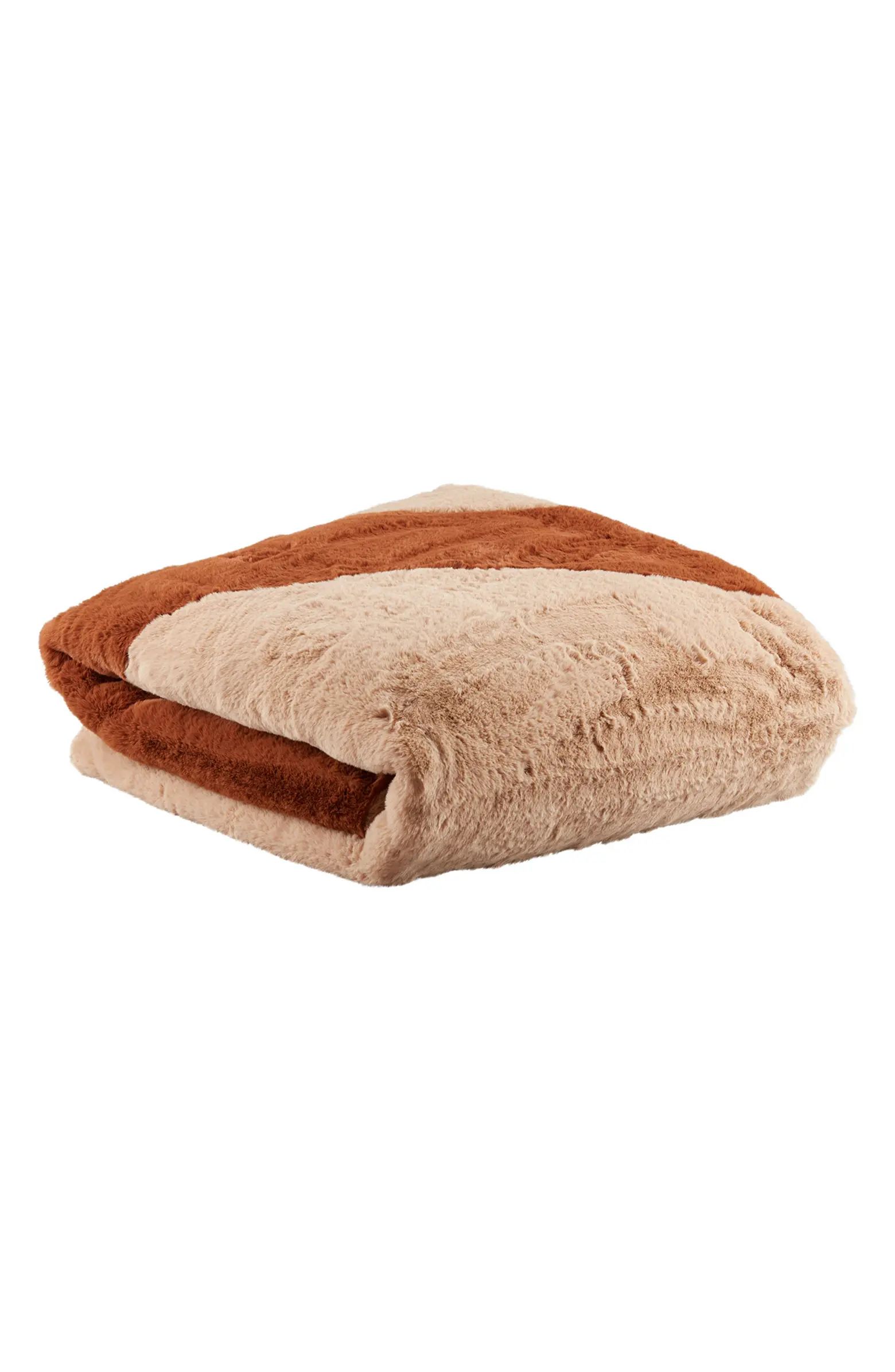 Swoosh Faux Fur Throw Blanket | Nordstrom