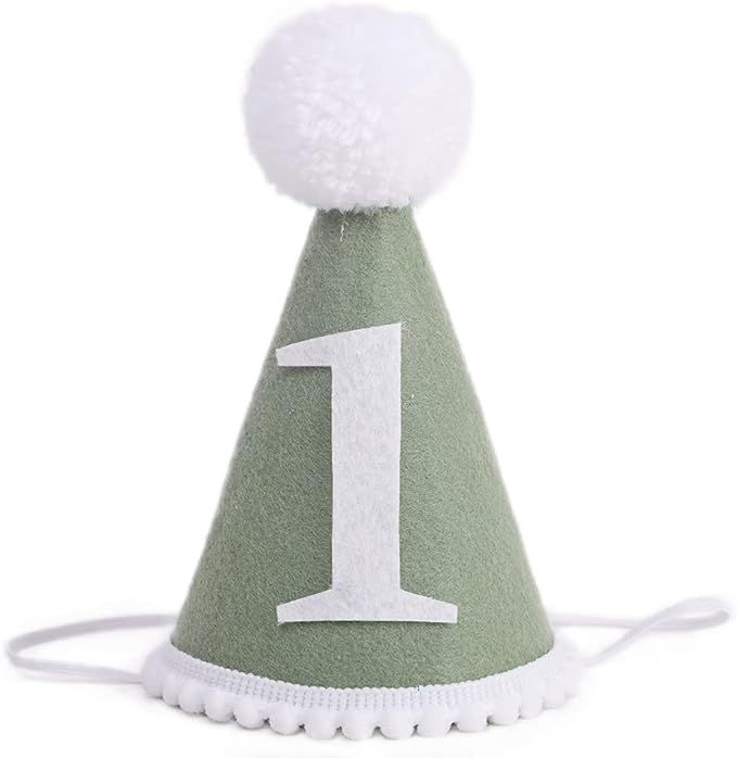 Baby Party Hat For First Birthday - Wool Felt Handmade 1st Birthday Hat, Best 1st Birthday Access... | Amazon (US)