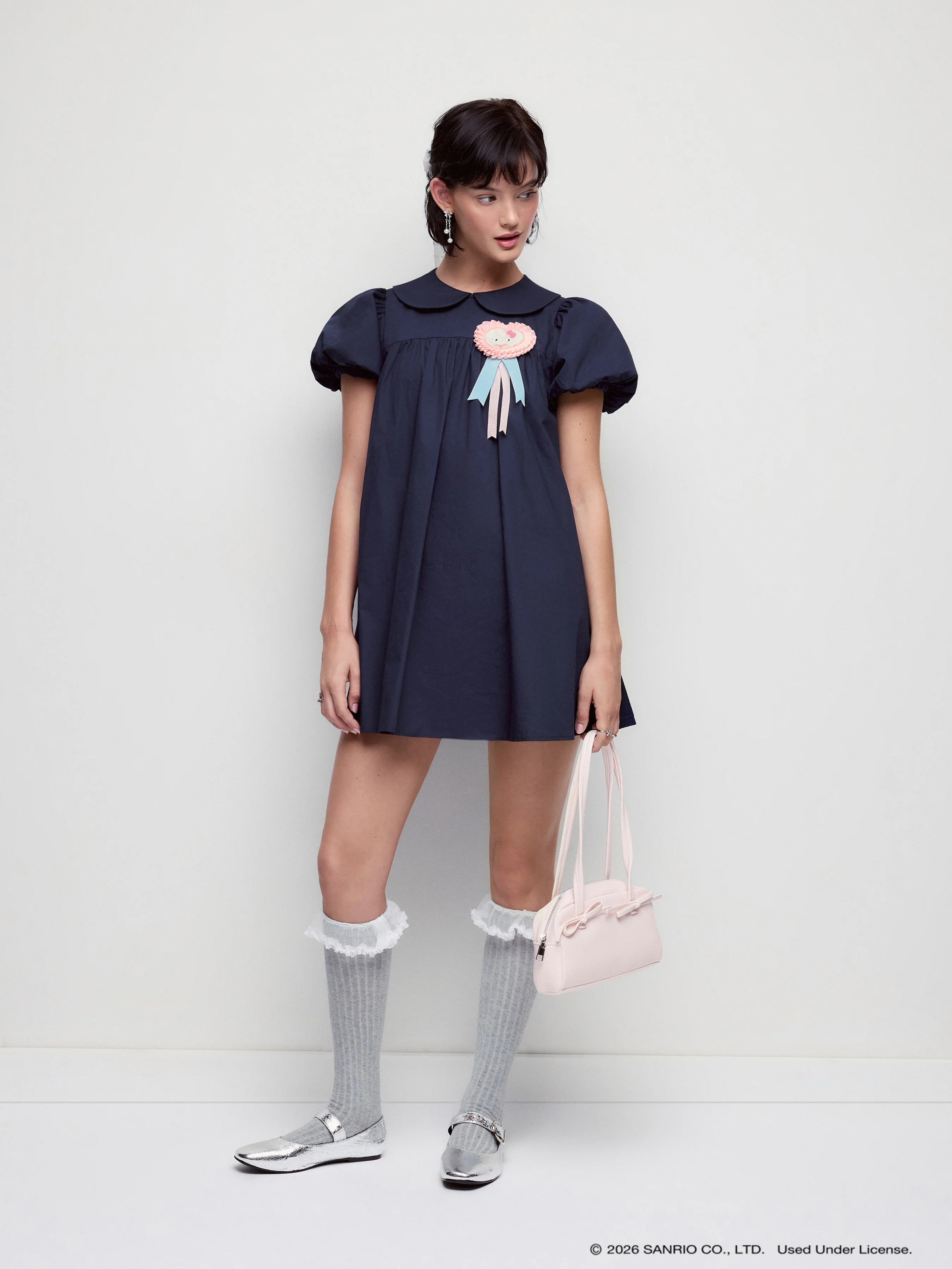 Woven  Honor Roll Peter Pan Collar Mini Dress For School Daily Casual Date | Cider