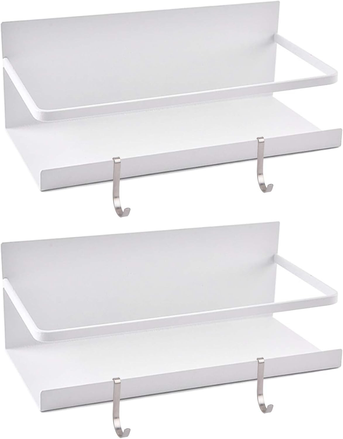 Kulmeo Magnetic Spice Rack Magnetic Shelf For Refrigerator Magnetic Fridge Spice Rack White 2 Pac... | Amazon (US)