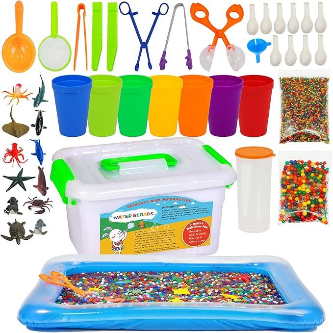 40000PCS Water Beads for Kids Non Toxic , 50PCS Large Water Gel Beads,Sensory Bin Kit with 1 Funn... | Amazon (US)