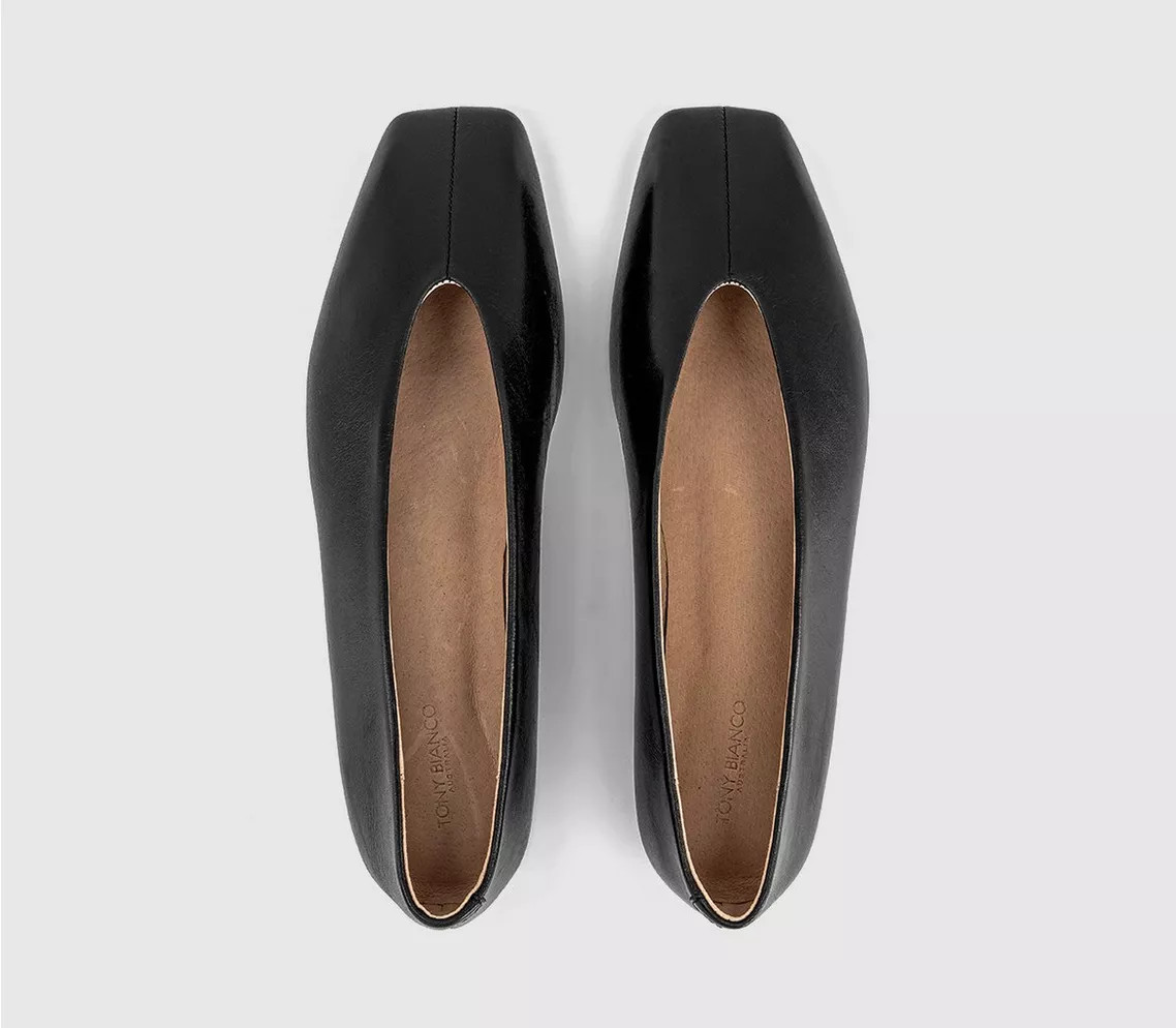 Tony Bianco Brash Ballet Pumps Black Nappa - Flat Shoes for Women | Office Shoes (UK)