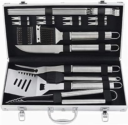 POLIGO 20pcs Barbecue Grill Utensils Kit Stainless Steel BBQ Grill Tools Set - Camping Grill Acce... | Amazon (US)
