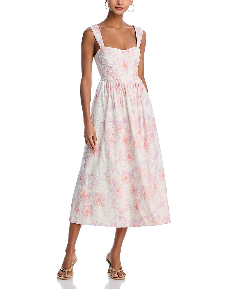 Aqua Eyelet Bustier Midi Dress - Exclusive | Bloomingdale's (US)