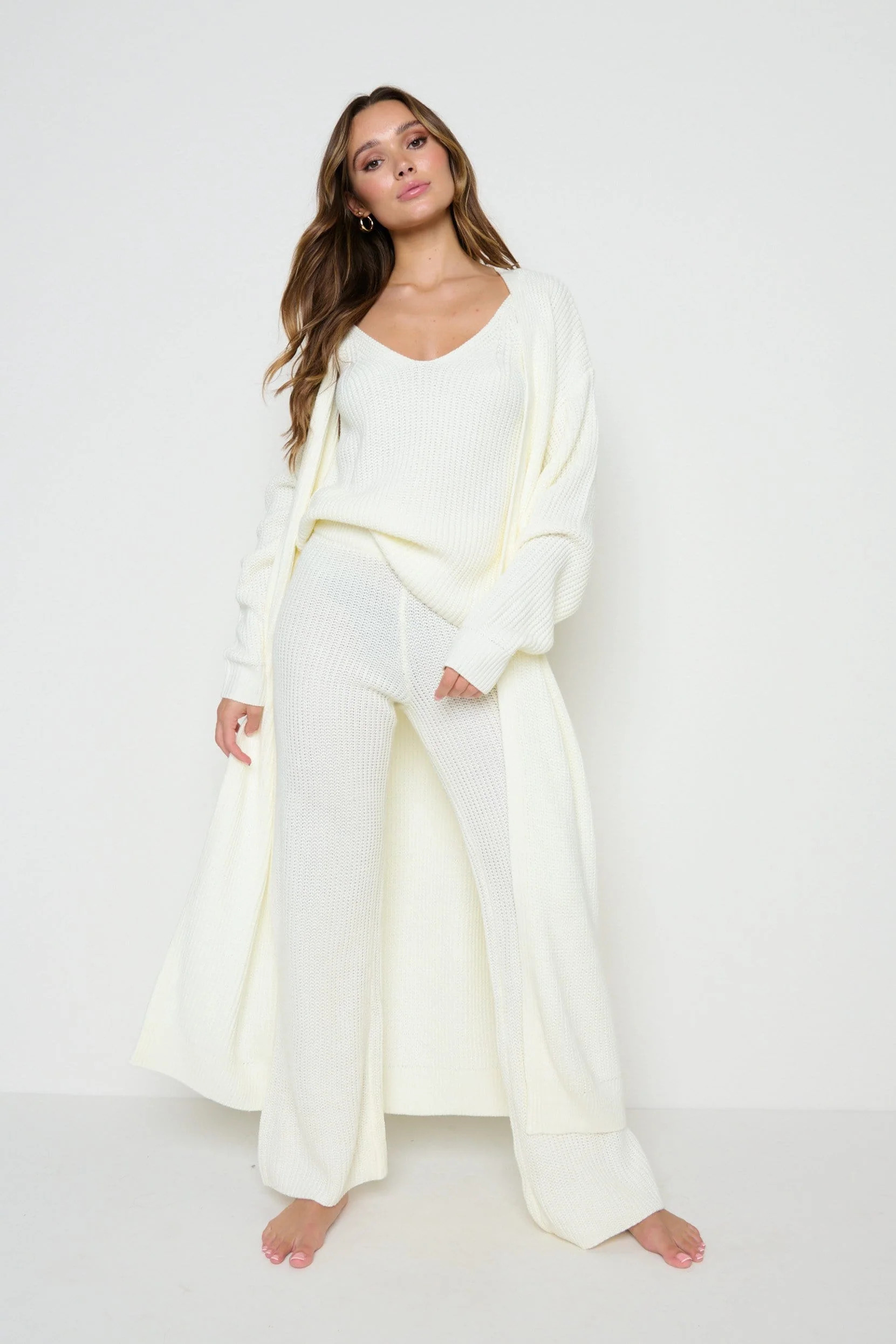 Arden Maxi Cardigan - Cream | Pretty Lavish (UK)