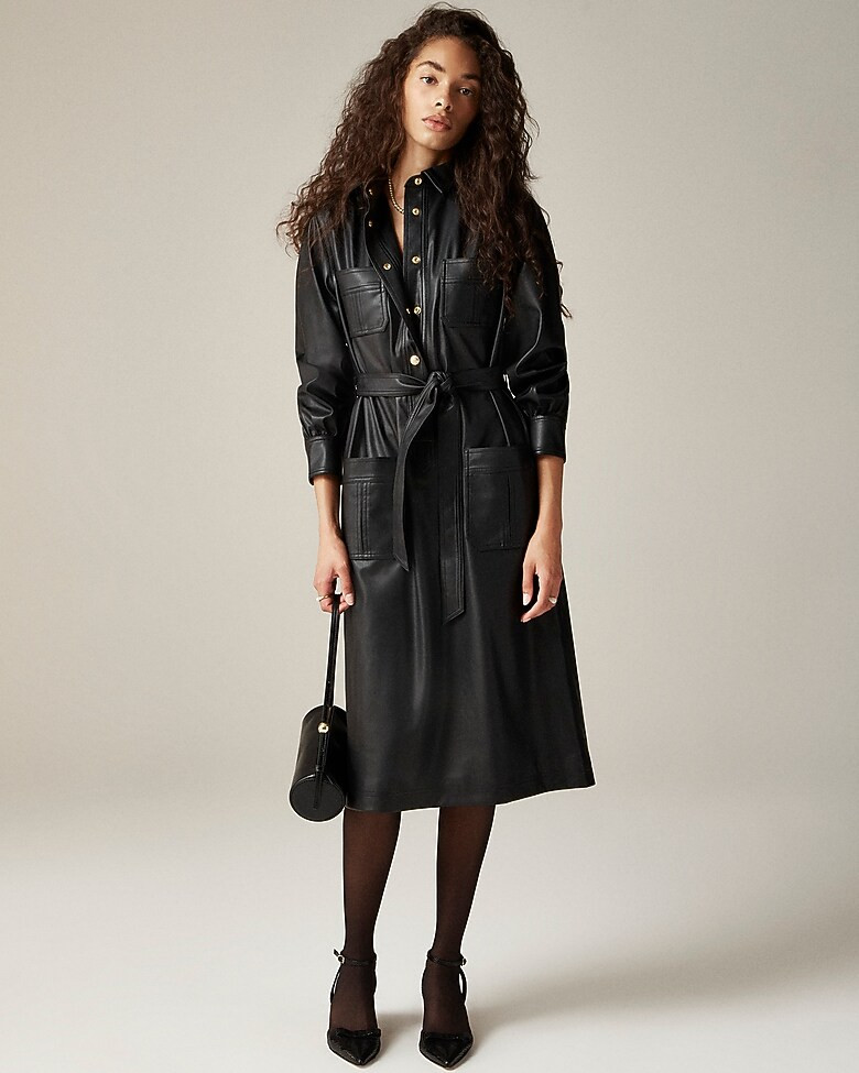 Faux-leather shirtdress | J. Crew US