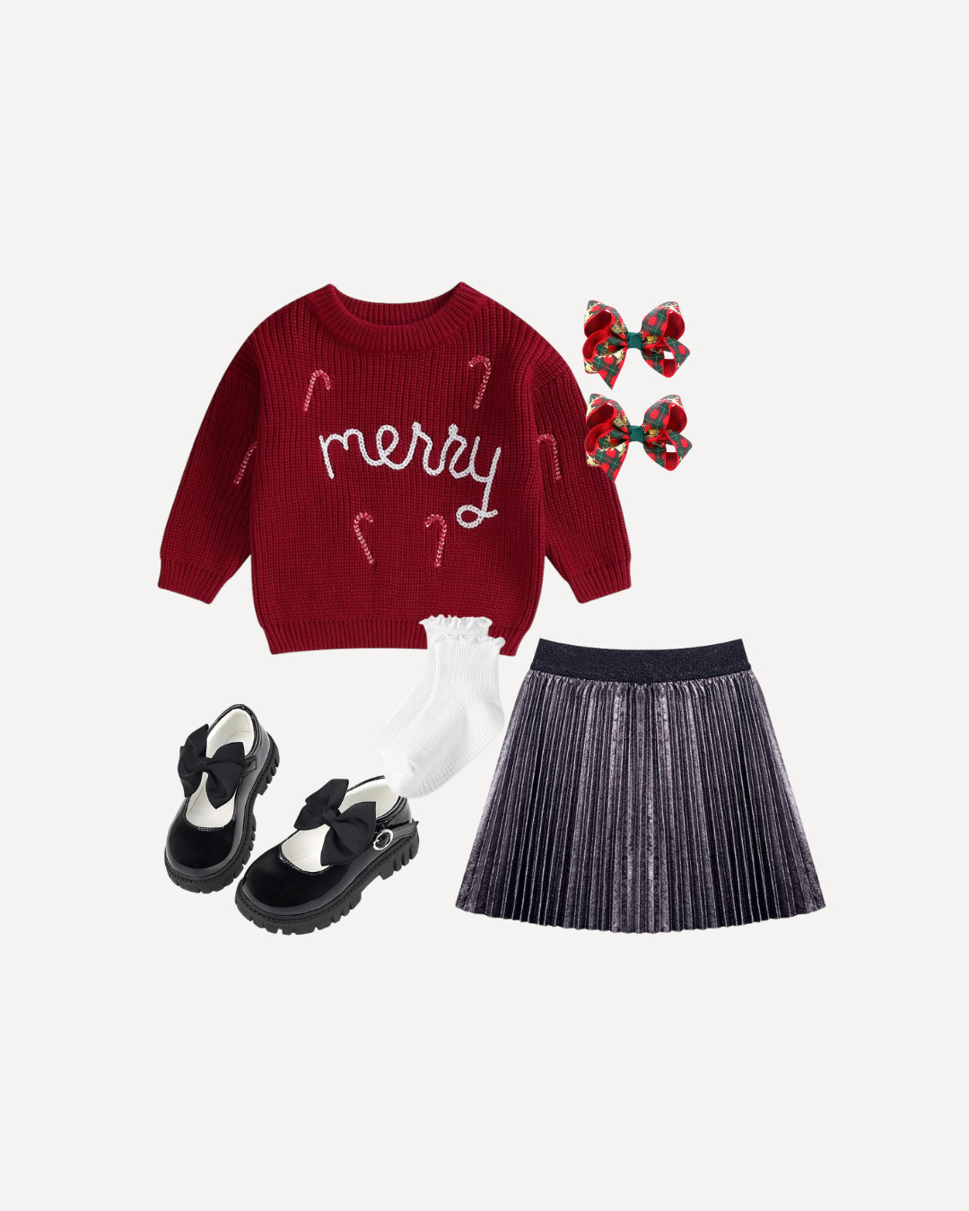 Your toddler’s new favorite Christmas outfit 💕🎄 Cozy sweater, velvet skirt, ruffle socks + the cutest bows! Linking everything on LTK ✨ 

 #LTKHoliday #LTKmomlife #LTKKids