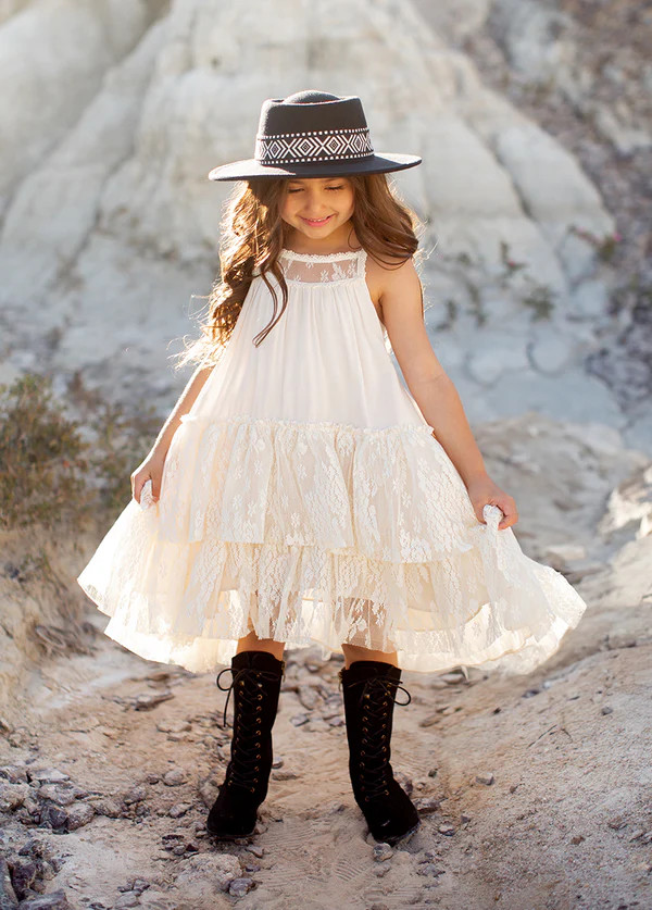 Catrina Dress in Cloud | Joyfolie