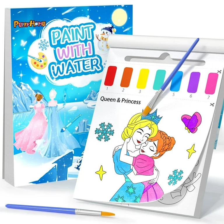 PERRYHOME Paint with Water Coloring Books for Kids,Mess Free Toddler Watercolor Painting Set,Froz... | Walmart (US)