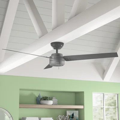 52" Cassius 3 - Blade Outdoor Standard Ceiling Fan with Pull Chain | Wayfair North America