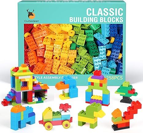 258 Piece Classic Big Building Blocks Set for Kids, Compatible with All Major Brands STEM Buildin... | Amazon (US)