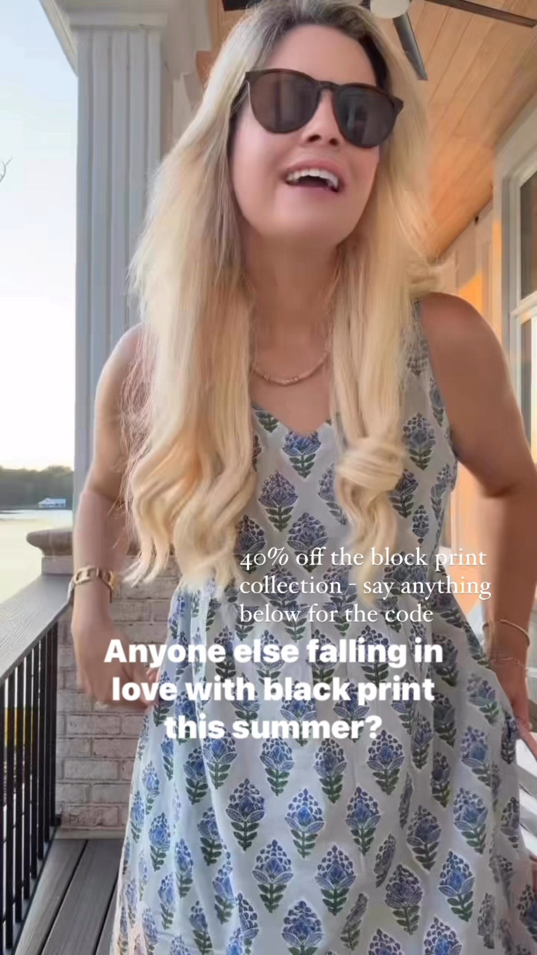 Use code BLOCKPRINT40
I’m usually an 8-10 and ordered this in an 8-10 (large)
Definitely fallen in love with blockprint this summer - so so beautiful. And this dress is so lightweight and breathable in the North Carolina heat. Breathable and comfortable is so important to me. 

summer dress, summer style, block print dresses, block print sale, 4th of July sale,