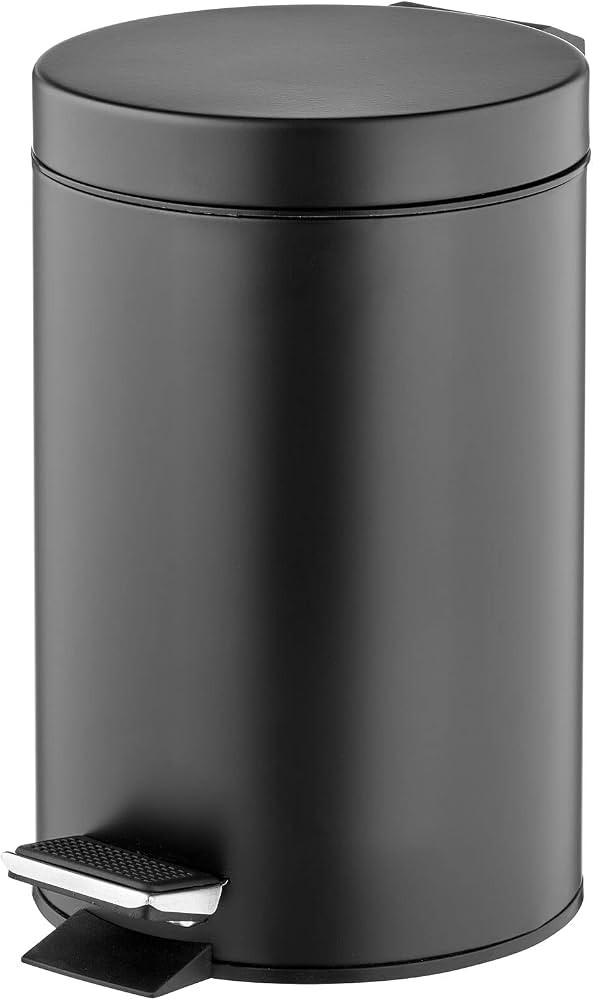 mDesign Pedal Bin — Metal Waste Bin with Pedal, Lid and Plastic Bucket Insert — for Bathroom,... | Amazon (US)
