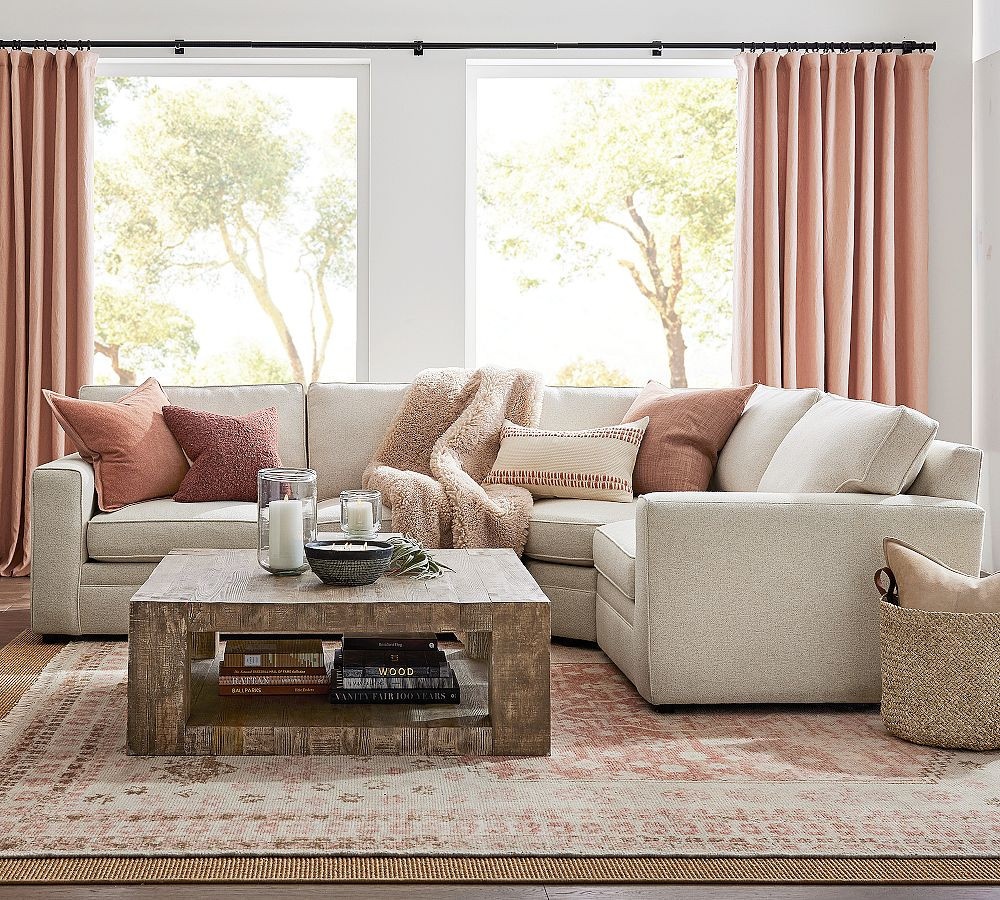 Pearce Square Arm 3-Piece Wedge Sectional (118"&ndash;127") | Pottery Barn (US)
