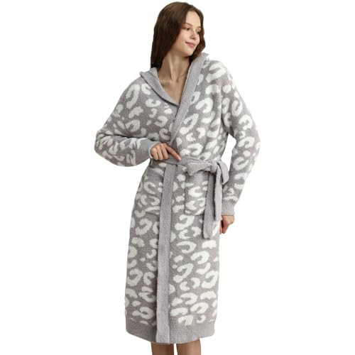 MH MYLUNE HOME Ultra Soft Robe With Pockets, Spa Bathrobe Loungewear Calf-Length, Plush Fuzzy Flu... | Amazon (US)