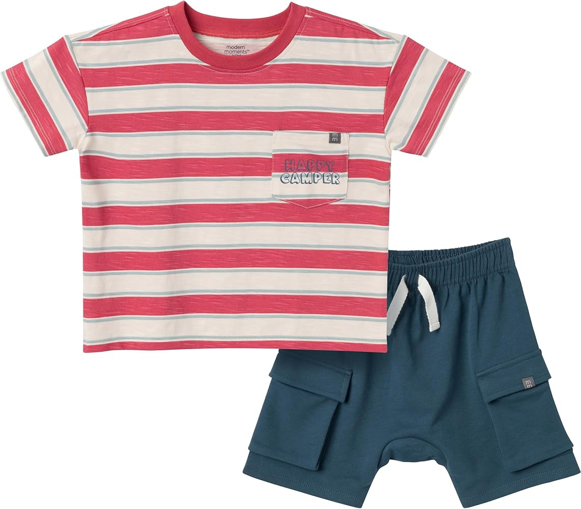 Modern Moments by Gerber Baby Boys 2-piece Top & Cargo Short Set | Amazon (US)