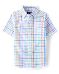 Boys Dad And Me Gingham Poplin Button Up Shirt - multi | The Children's Place