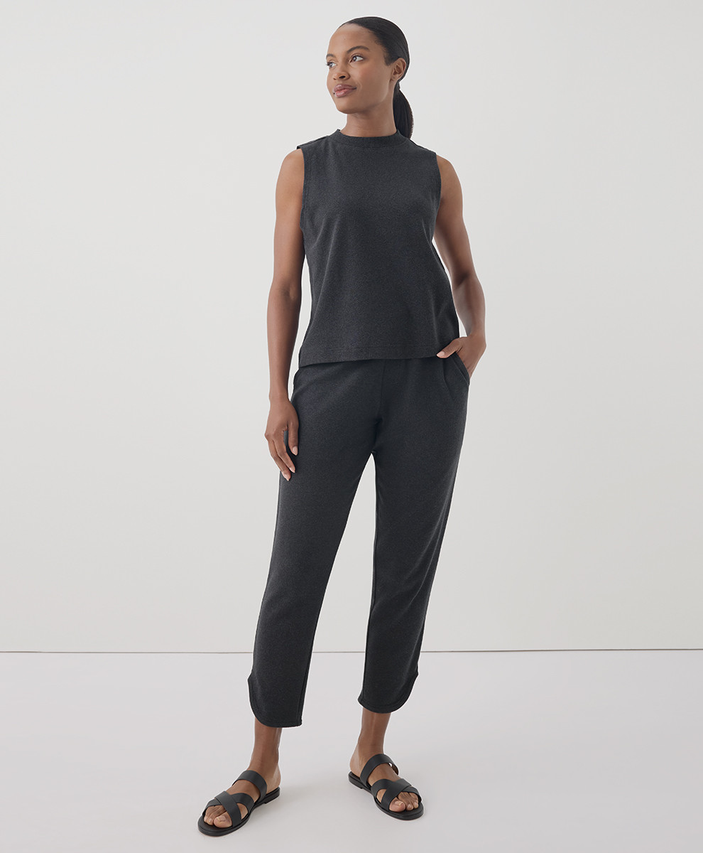 Women's Charcoal Heather Airplane Tulip Hem Pant M | Pact Apparel