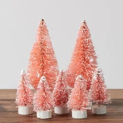 Assorted Frosted Pink Bottle Brush Trees | Walmart (US)
