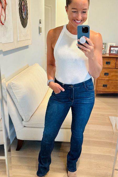 RUN to snag these wit and wisdom jeans! They’re on sale right now for $58.99 but are selling out fast! Holds me in, but still stretches a bit. The perfect boot cut for women like me who tend to stick with skinny jeans! Currently in stock in most sizes, but won’t last long!! 

NSALE 2023

#LTKsalealert #LTKxNSale #LTKFind