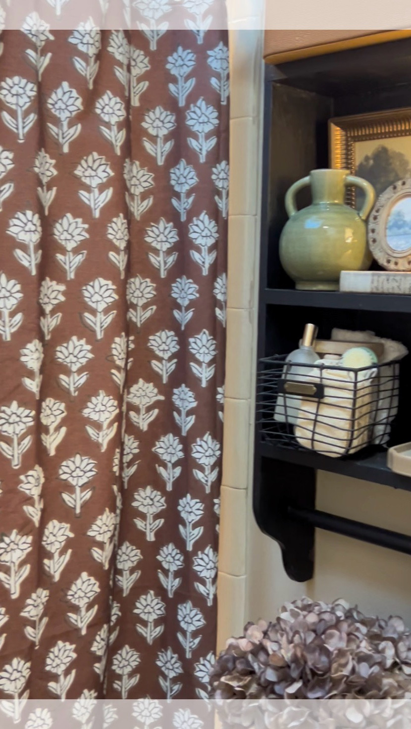 Brown floral block print shower curtain 🙌🏼 and it’s affordable 🥰 #LTKunder40

#LTKU #LTKHome
