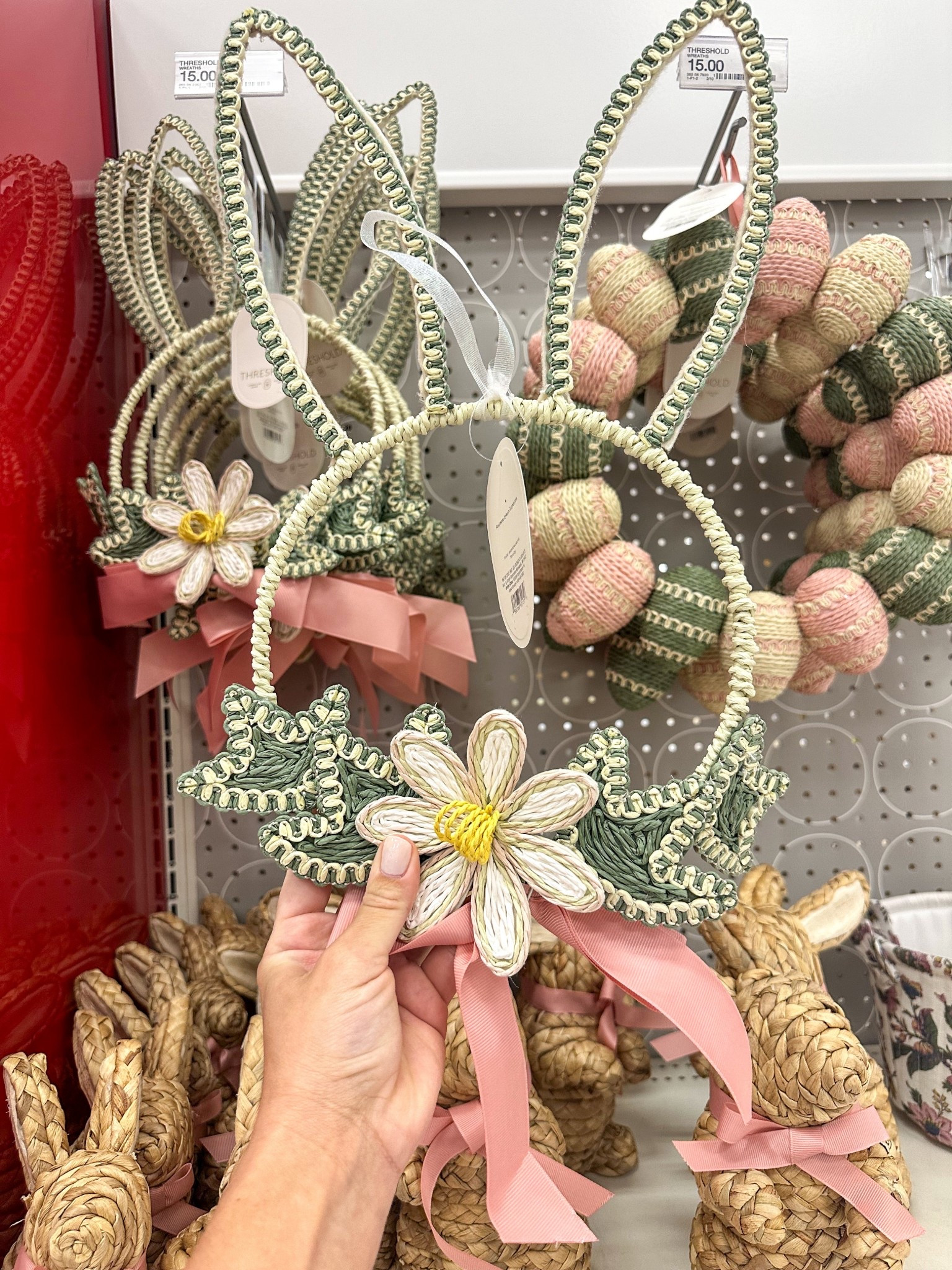 How sweet is this bunny wreath?! Perfect for a girls room or playroom. 
#target #easterdecor #easterwreath #bunnywreath 

#LTKHome #LTKSeasonal