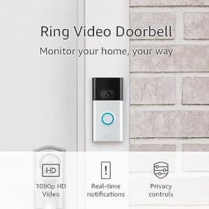 Ring Video Doorbell - 1080p HD video, live notifications when away from home, simple setup, priva... | Amazon (US)