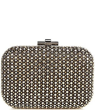 Antonio Melani Two Tone Rhinestoned Minaudiere - Black and Silver | Dillard's