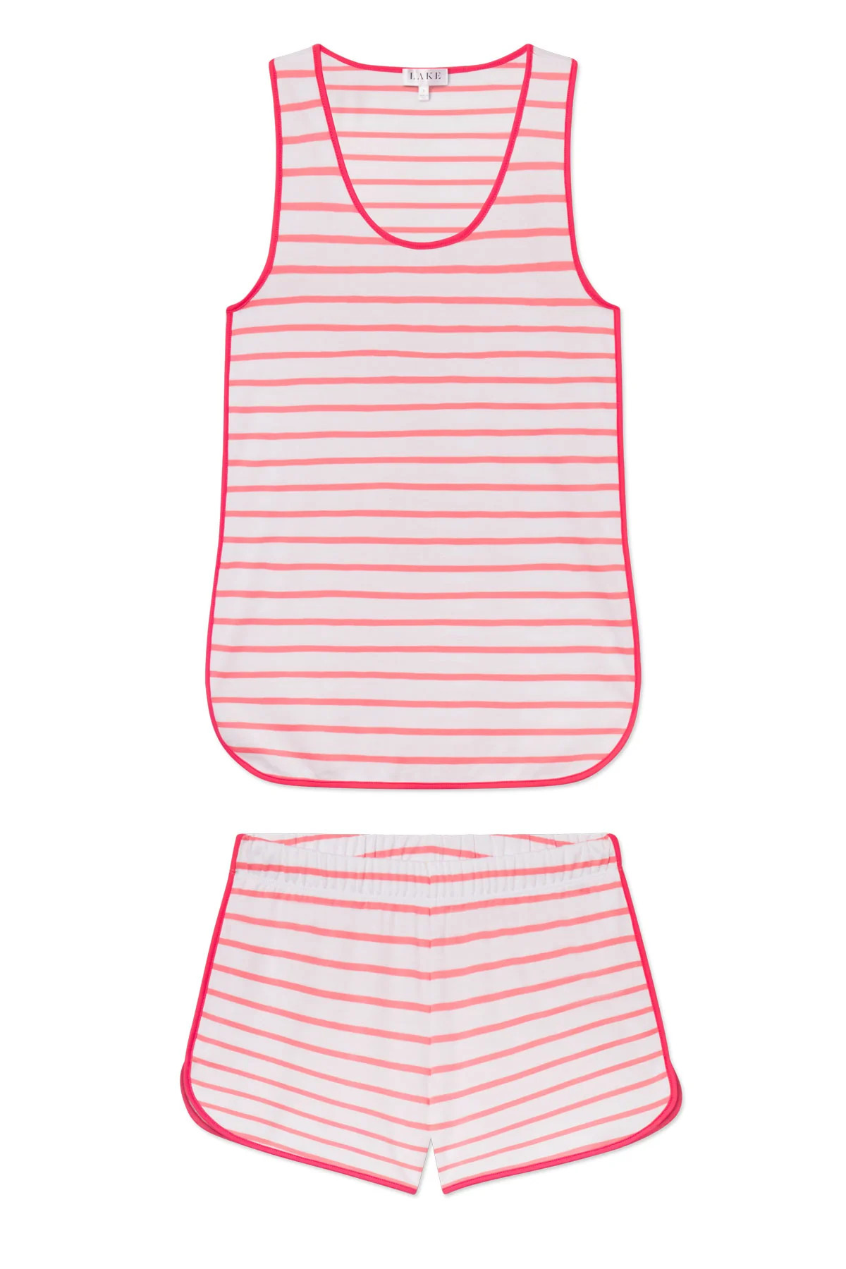 Pima Tank-Short Set in Gelato Anchor Stripe | Lake Pajamas