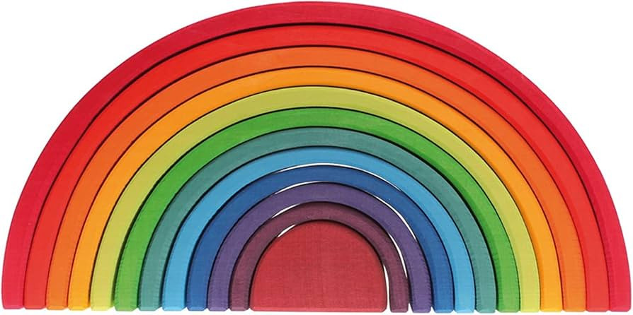 Grimm's Large 12-Piece Rainbow Stacker - Wooden Nesting Puzzle/Creative Building Blocks | Amazon (CA)