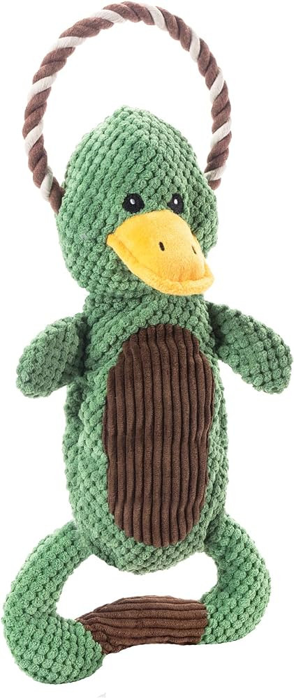 Charming Pet Scrunch Bunch Duck Interactive Plush Squeaky Dog Tug Toy | Amazon (US)