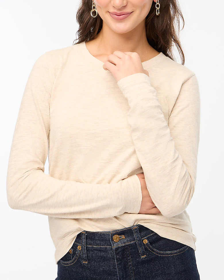 Long-sleeve crewneck girlfriend tee | J.Crew Factory