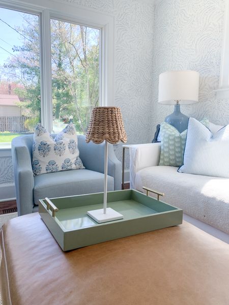 USB lamp and shade, coastal home decor, blue and white home decor 

#LTKFindsUnder100 #LTKHome