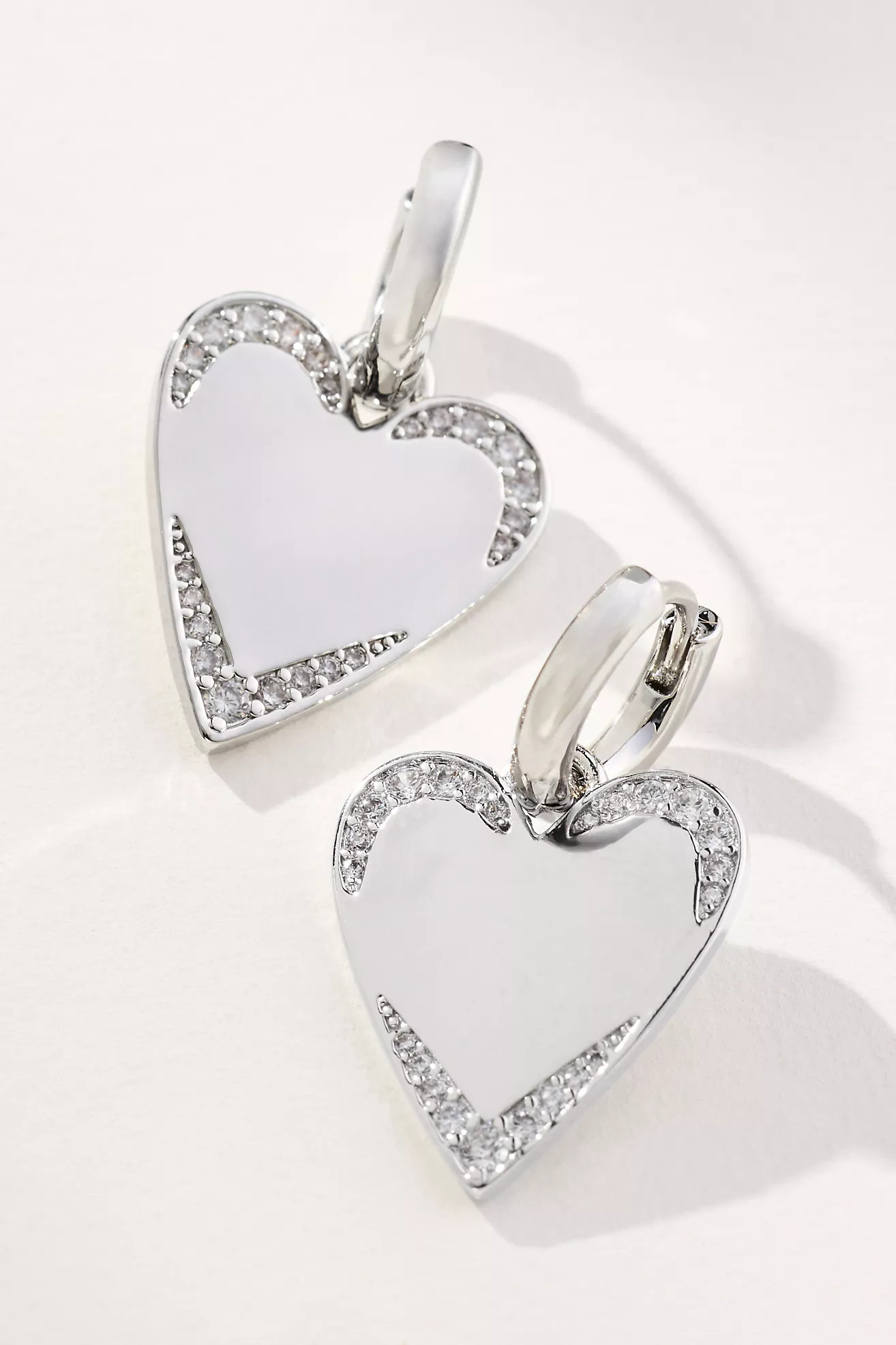 Crystal Heart Huggie Hoop Earrings | Anthropologie (US)