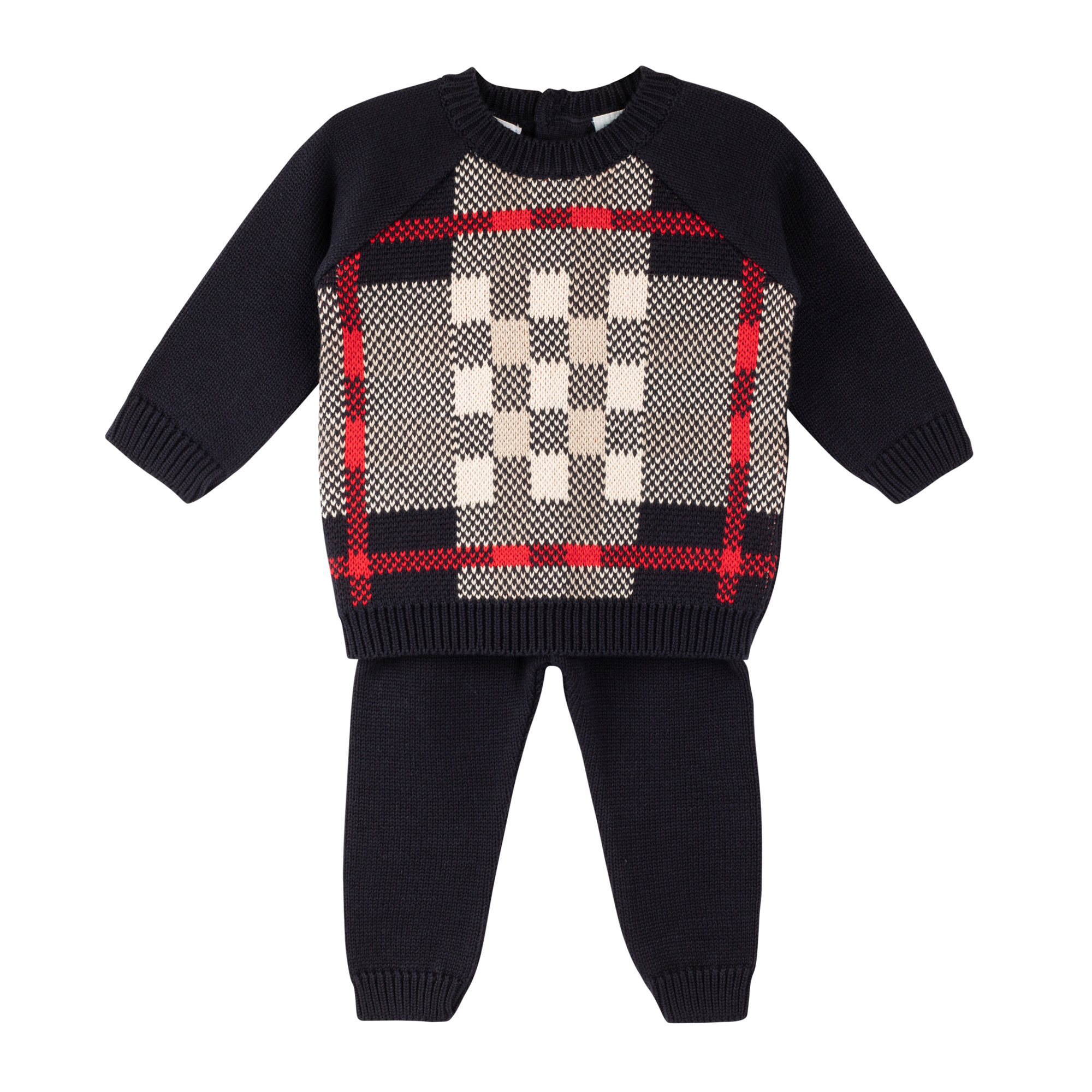 Navy Plaid Sweater Set | Feltman Brothers