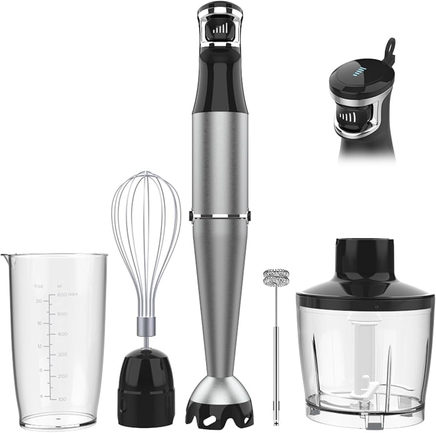 Immersion Blender Handheld Corded Hand Blender 1100W, Trigger Variable Speed 5 in 1 Stick Blender... | Amazon (US)