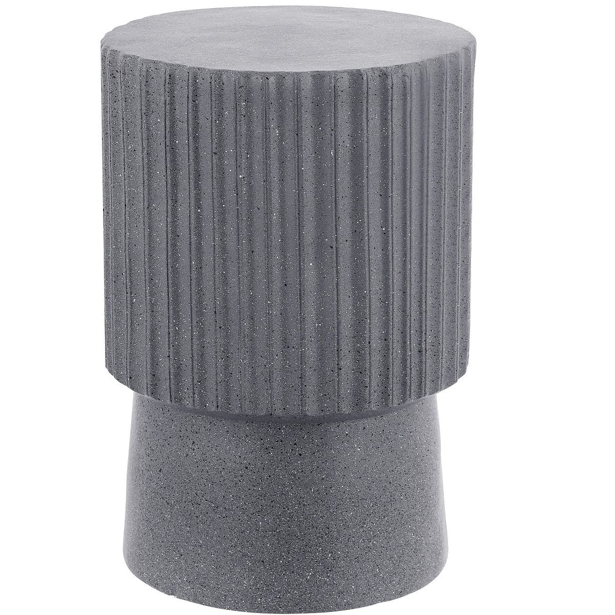 Louisa 19" Modern Art Deco Tambour Accent Table , Gray Terrazzo Finish - JONATHAN Y | Target