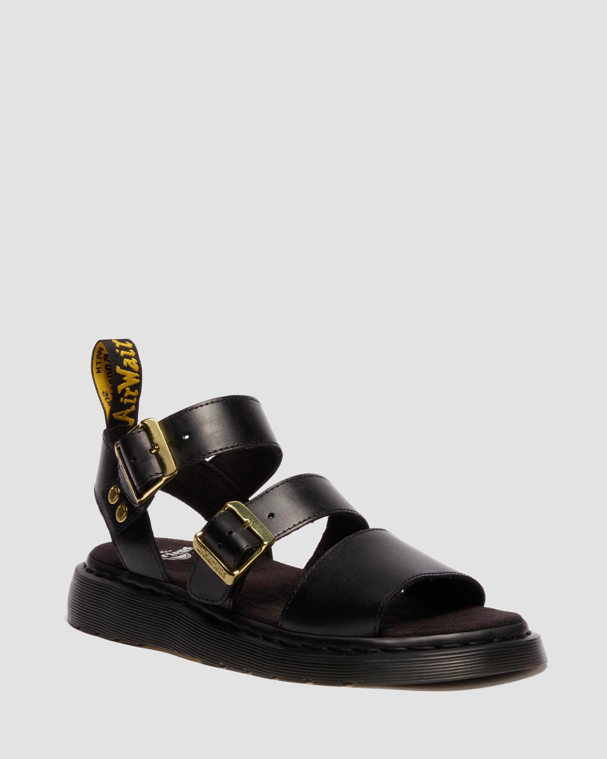Gryphon Atlas Leather Gladiator Sandals in Black Atlas | Dr. Martens | Dr. Martens