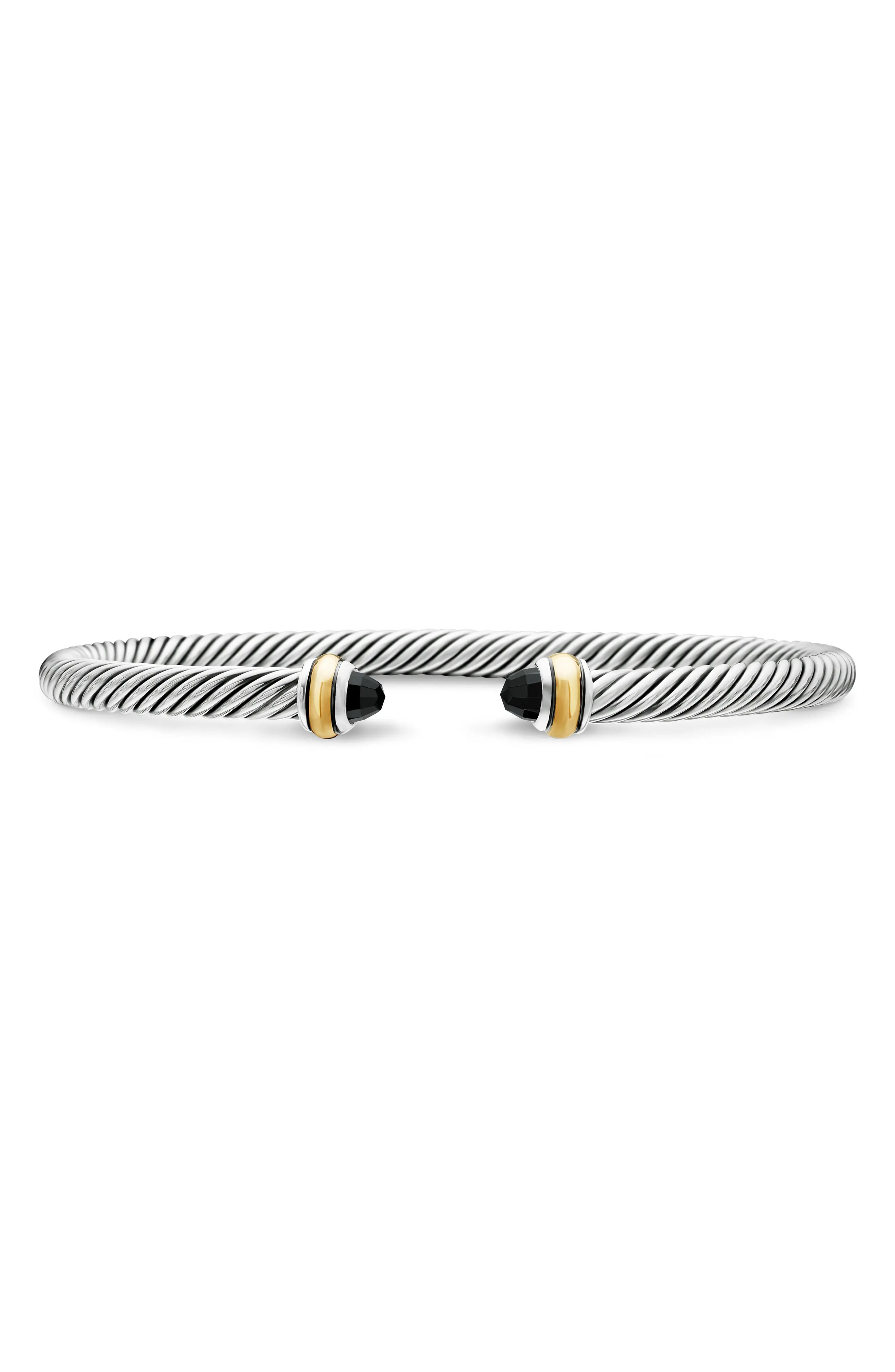 David Yurman Cable Classic Bracelet with 18K Gold & Semiprecious Stones, 4mm in Silver/Pearl at Nordstrom, Size X-Small | Nordstrom