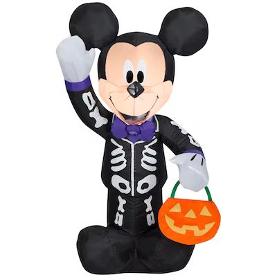 Disney  3.5-ft Lighted Mickey Mouse & Friends Mickey Mouse Skeleton Inflatable | Lowe's