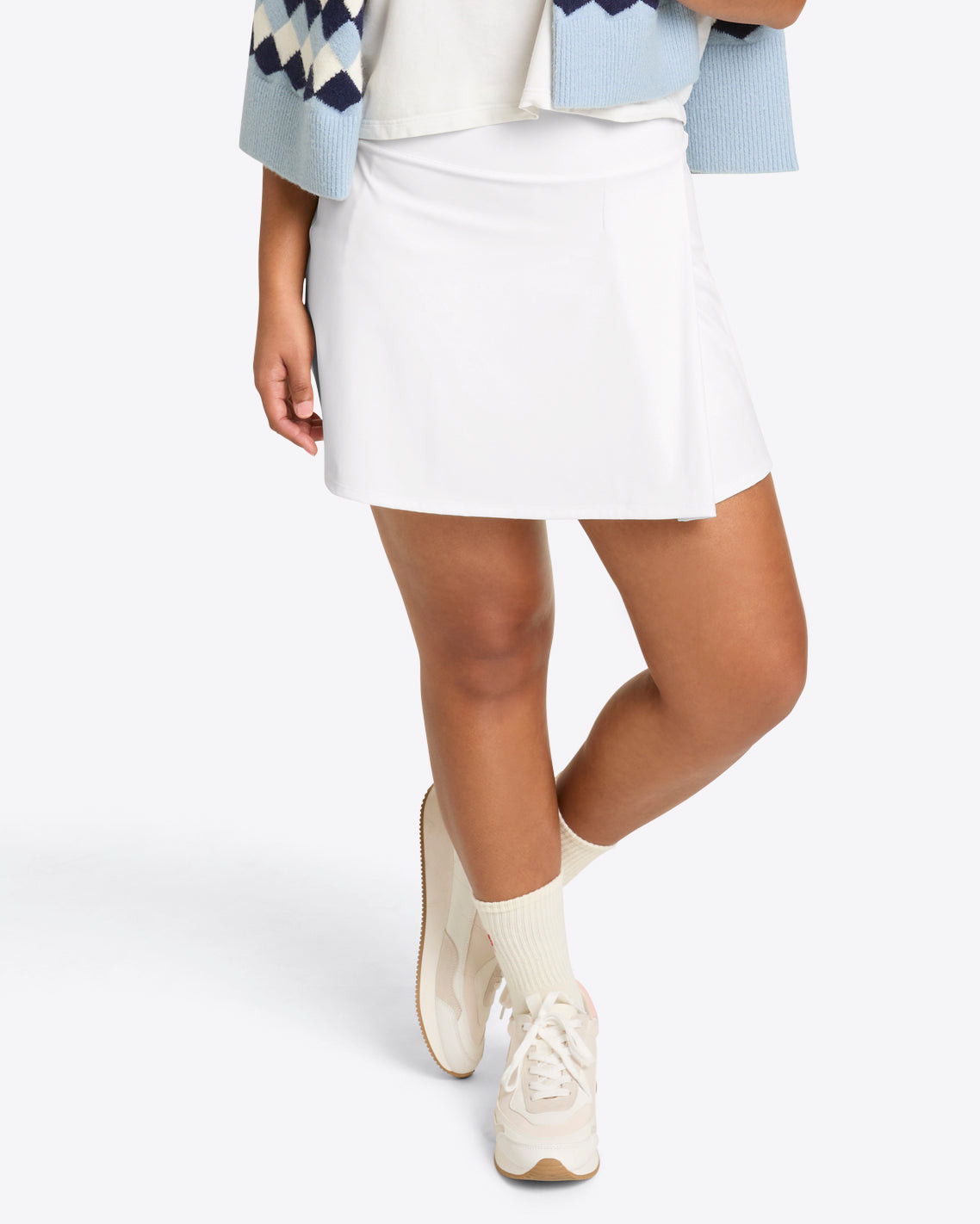 Side Slit Skort in White | Draper James (US)