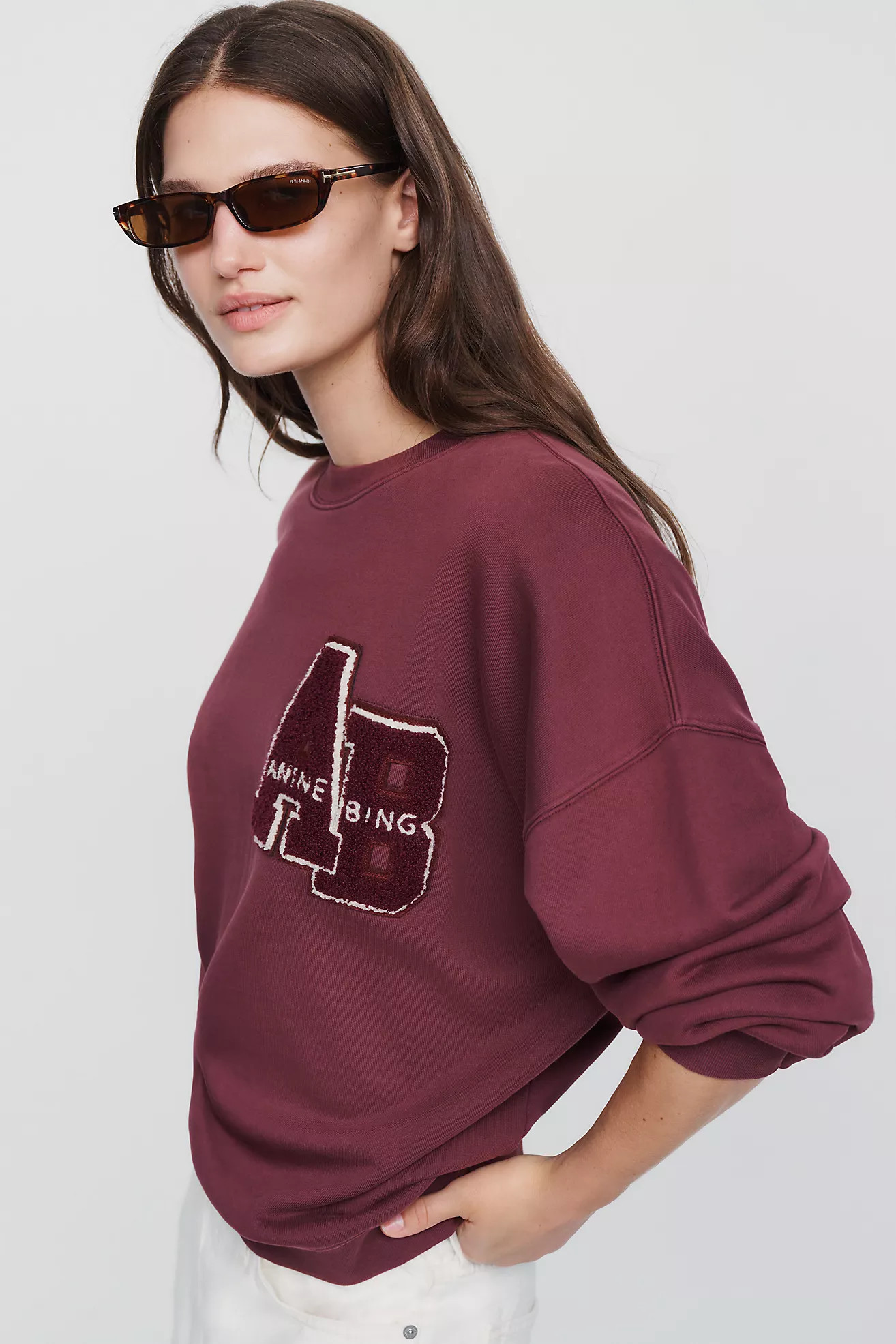 Anine Bing Miles 100% Cotton Sweatshirt | Anthropologie (US)