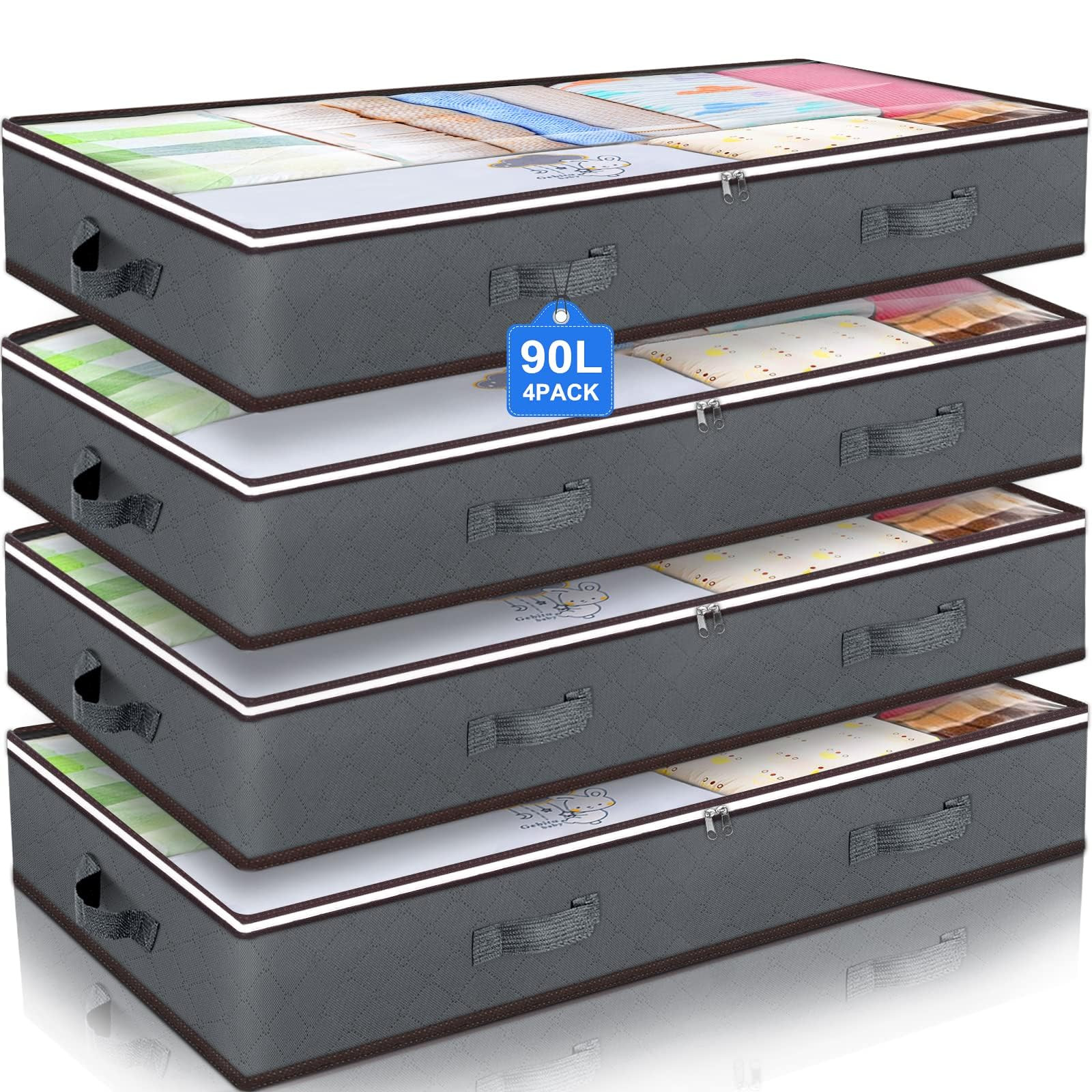 Budding Joy 90L Under Bed Storage Containers, Closet Organizers and Storage Bins, Foldable Underb... | Amazon (US)