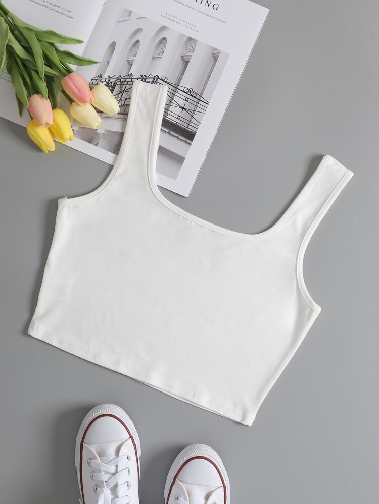 Crop Solid Tank Top | SHEIN