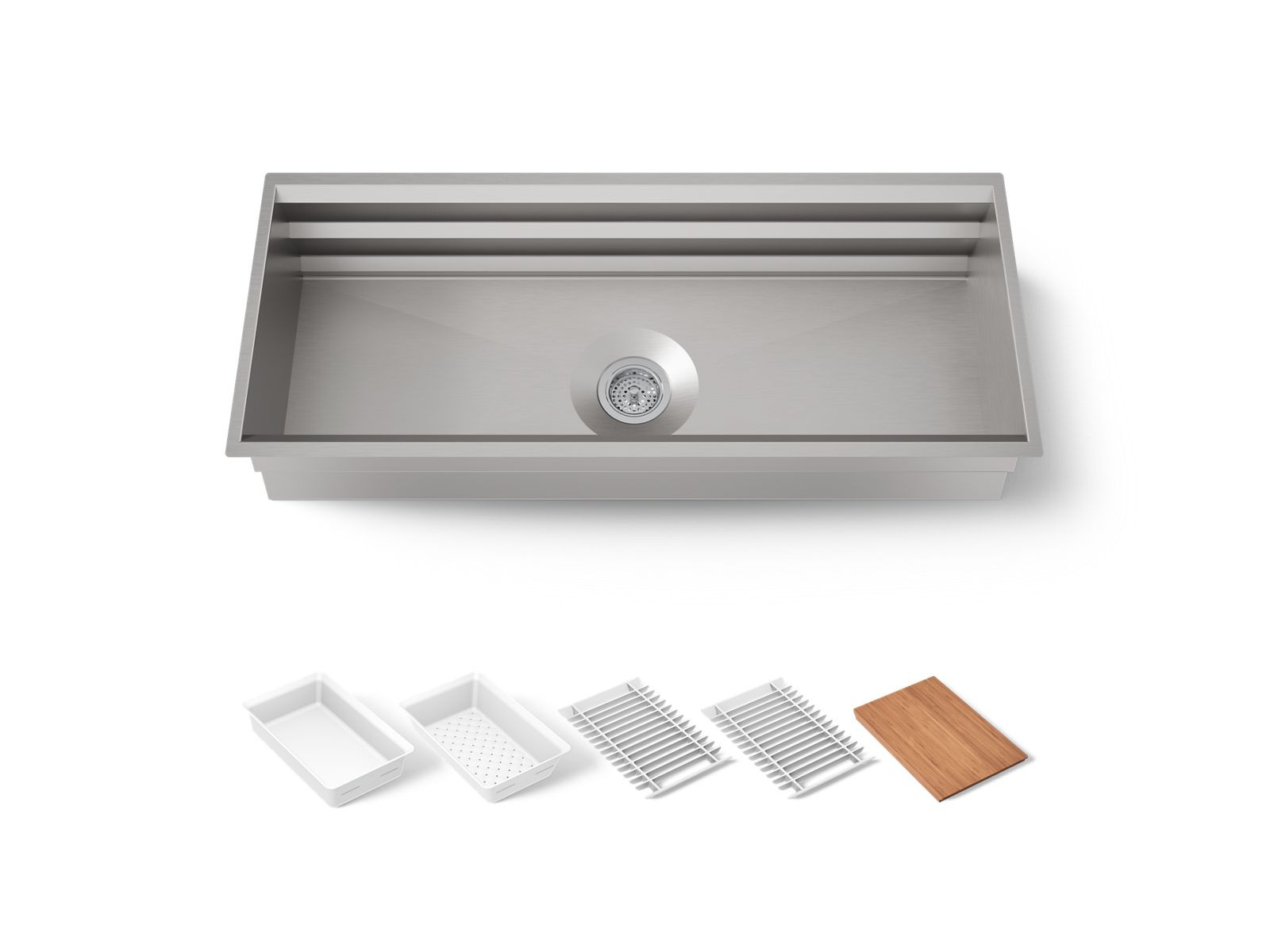 Prolific® 44" undermount single-bowl workstation kitchen sinkK-23652-NA | Kohler